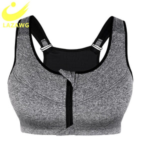 LAZAWG Plus Size S-5XL Sports Bra for Women Gym Push Up Vest Underwear High Shockproof Breathable Fitness Athletic Yoga Bra Tops