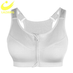 LAZAWG Plus Size S-5XL Sports Bra for Women Gym Push Up Vest Underwear High Shockproof Breathable Fitness Athletic Yoga Bra Tops