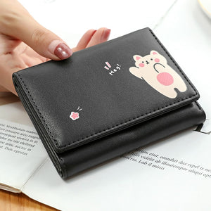 Women Wallets 4 Color Money Bags Short Cute Small Purse Women's Student Card Holder Girl ID Bag  Card Holder Coin Purse