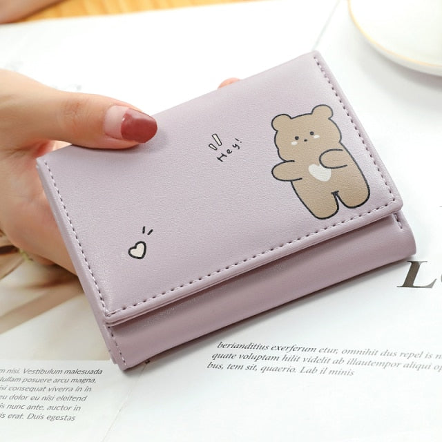 Women Wallets 4 Color Money Bags Short Cute Small Purse Women's Student Card Holder Girl ID Bag  Card Holder Coin Purse