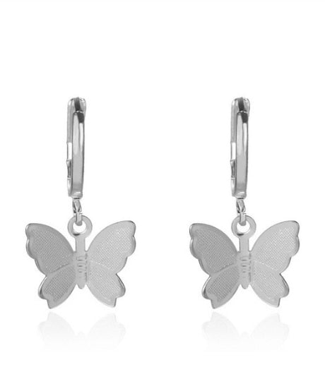 2020 Fashion Butterfly Clip Earrings Ear hook Stainless Steel Ear Clips Double pierced Earring Earrings Women Girls Jewelry