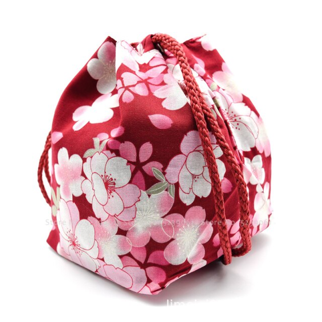 15Colors Japanese Kimono Kawaii Coin Purse Floral Sakura Printed Beam Tote Bag Pocket Women Yukata Packet Wedding Party Bags