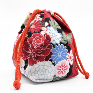 15Colors Japanese Kimono Kawaii Coin Purse Floral Sakura Printed Beam Tote Bag Pocket Women Yukata Packet Wedding Party Bags