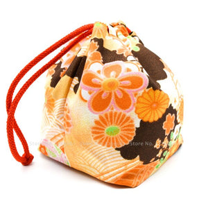 15Colors Japanese Kimono Kawaii Coin Purse Floral Sakura Printed Beam Tote Bag Pocket Women Yukata Packet Wedding Party Bags