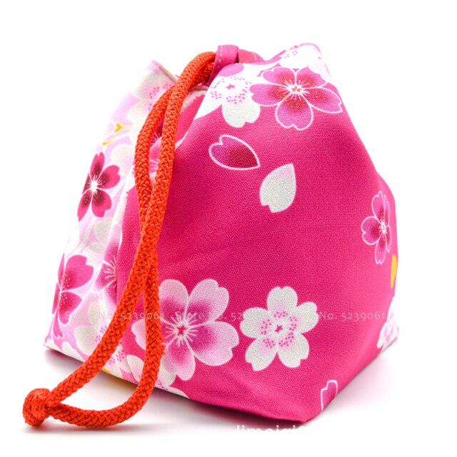 15Colors Japanese Kimono Kawaii Coin Purse Floral Sakura Printed Beam Tote Bag Pocket Women Yukata Packet Wedding Party Bags