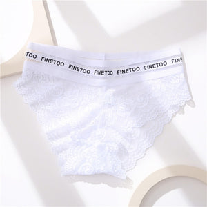 FINETOO Women's Panties Sexy Women Lace Panties Temptation Low-waist Panties For Women Transparent Hollow Out Underwear Female