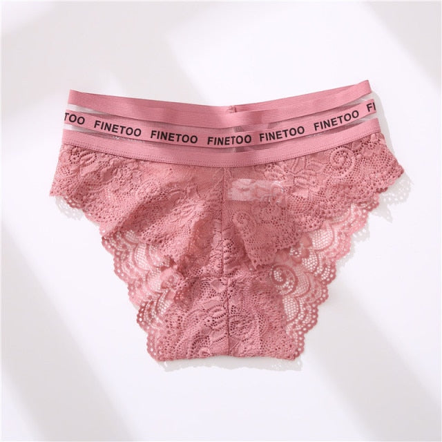 FINETOO Women's Panties Sexy Women Lace Panties Temptation Low-waist Panties For Women Transparent Hollow Out Underwear Female