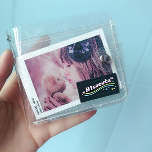 PVC Transparent Short Wallet For Girl Milkjoy Laser Holographic Coin Purse Women Clear Glittering Letter Card Holder Purse