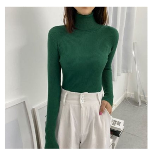 Women Sweaters 2021Autumn Winter Tops Korean Slim Women Pullover Knitted Sweater Jumper Soft Warm Pull Femme