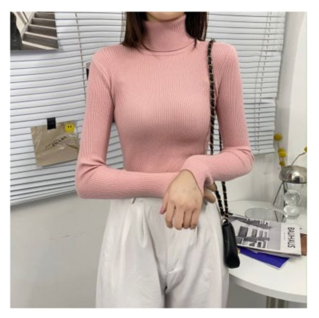 Women Sweaters 2021Autumn Winter Tops Korean Slim Women Pullover Knitted Sweater Jumper Soft Warm Pull Femme