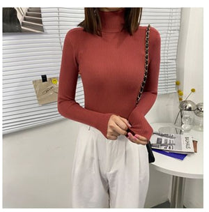 Women Sweaters 2021Autumn Winter Tops Korean Slim Women Pullover Knitted Sweater Jumper Soft Warm Pull Femme