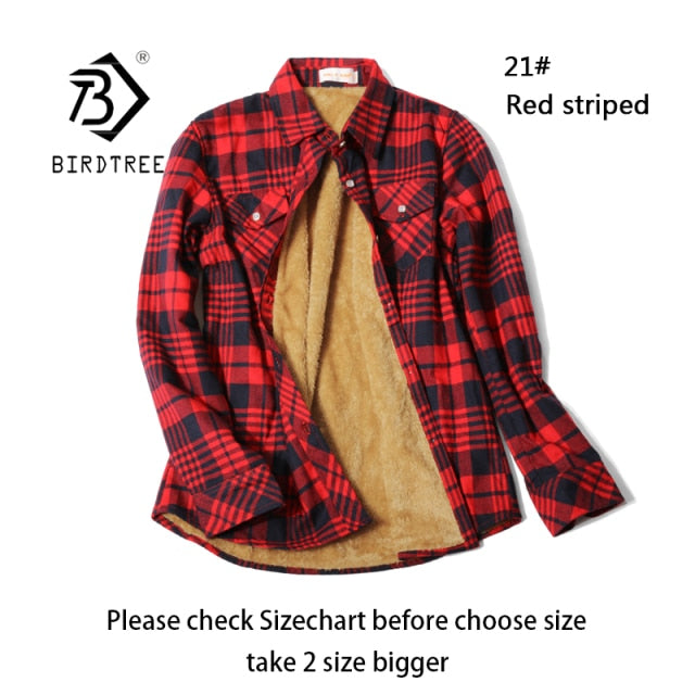 Velvet Thick Warm Women's Plaid Shirt Female Long Sleeve Tops M-5XL Winter Fleece Casual Check Blouse Autumn Clothes T77710A