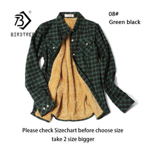 Velvet Thick Warm Women's Plaid Shirt Female Long Sleeve Tops M-5XL Winter Fleece Casual Check Blouse Autumn Clothes T77710A