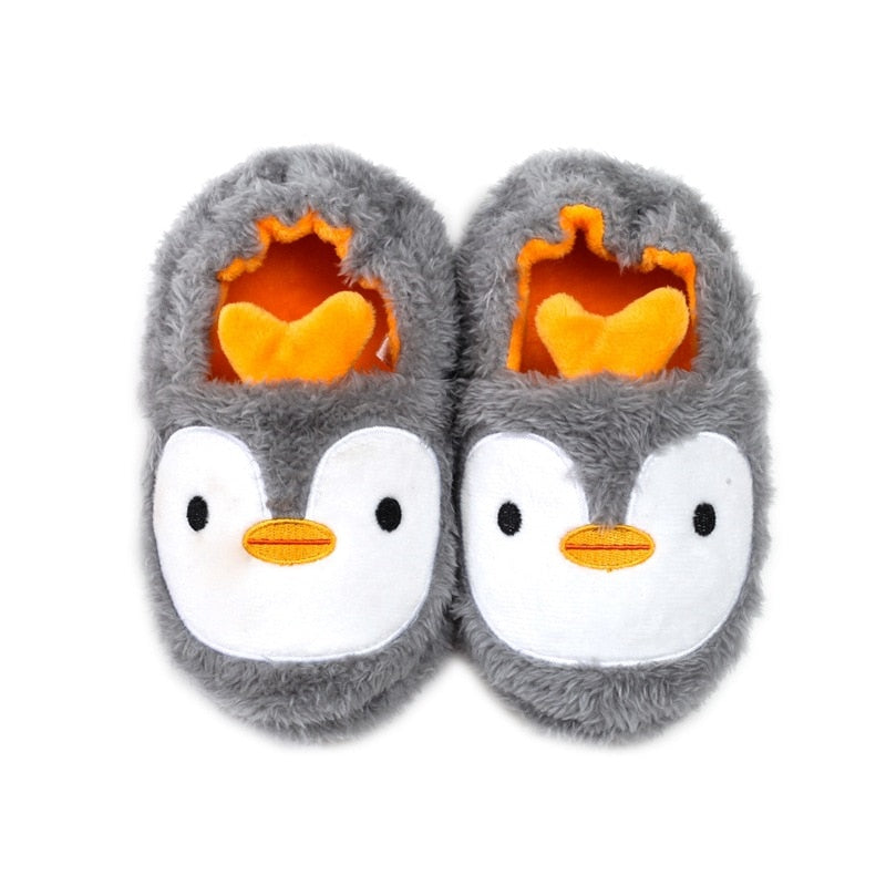 2021 Winter Cute Penguin Kids Slippers Comfortable Baby Warm Cotton Shoes Boys And Girls House Indoor Animal Plush Slippers