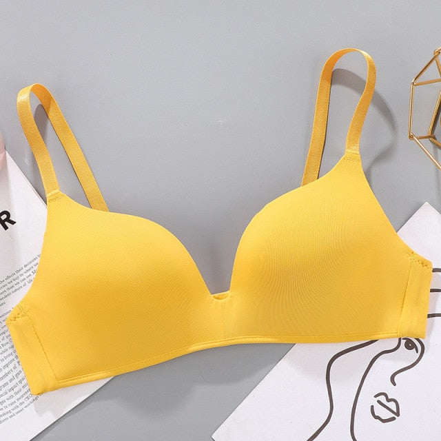 Women Seamless Bra Sexy No Wire Push Up Underwear Girls Students Breathable Thin 12 Colors Bras