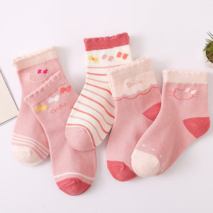 5 Pairs Cotton Kids Socks Warm Winter Socks For Baby Girls Cute Cartoon Newborn Toddler Socks Casual Sport Boys Socks 0-12 Yrs