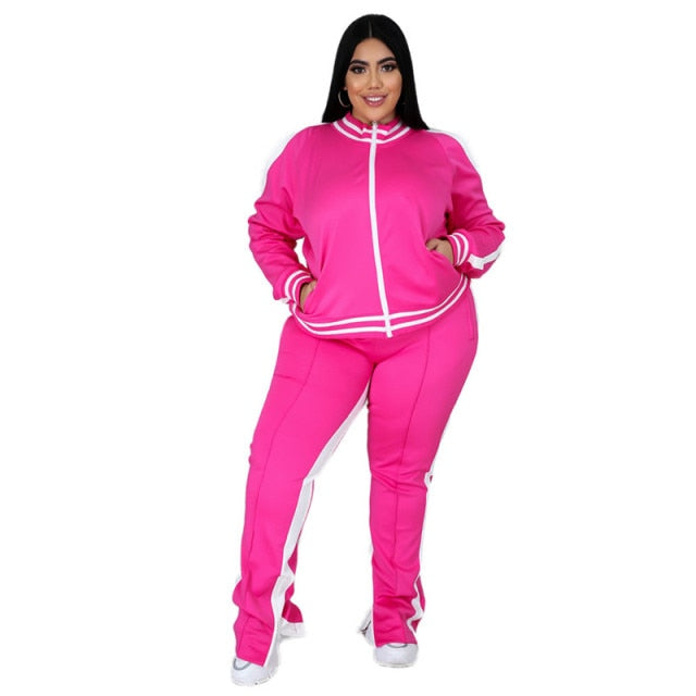 Womens Winter Clothing 2 Piece Sets Outfits Plus Size Sweat Suits Matching Characteristic Leisure Sports Wholesale Dropshipping