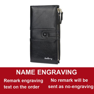 2020 Name Engrave Women Wallets Fashion Long Leather Top Quality Card Holder Classic Female Purse  Zipper Brand Wallet For Women