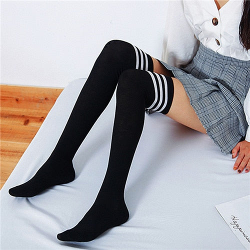 Lolita Warm Socks Striped Long Socks Women Long Stockings Warm Thigh High Socks For  Girls New Fashion Striped Knee Socks Women