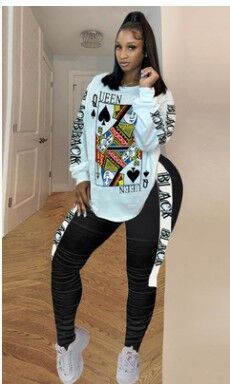 2 Two Piece Set Women Tracksuit Dashiki Africa Clothing African Clothes Plus Size Outfits Tops +Pants Sweat Suit Matching Sets