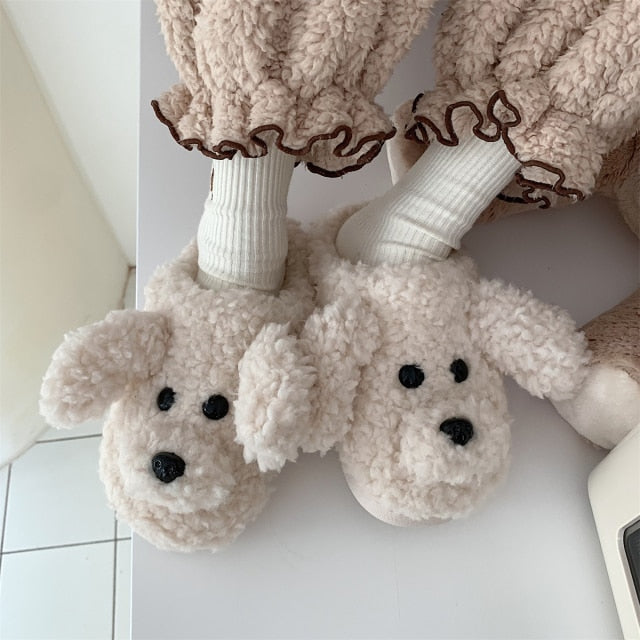 Cute Animal Slipper For Women Girls Fashion Kawaii Fluffy Winter Warm Slippers Woman Cartoon Milk Cow House Slippers Funny Shoes