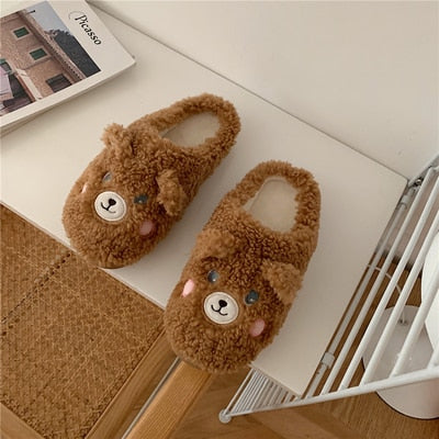 Cute Animal Slipper For Women Girls Fashion Kawaii Fluffy Winter Warm Slippers Woman Cartoon Milk Cow House Slippers Funny Shoes