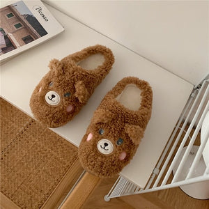 Cute Animal Slipper For Women Girls Fashion Kawaii Fluffy Winter Warm Slippers Woman Cartoon Milk Cow House Slippers Funny Shoes