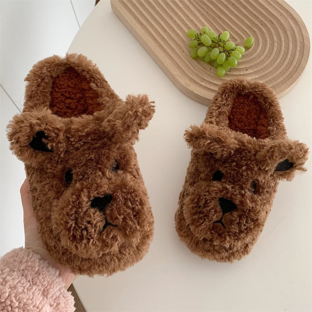 Cute Animal Slipper For Women Girls Fashion Kawaii Fluffy Winter Warm Slippers Woman Cartoon Milk Cow House Slippers Funny Shoes