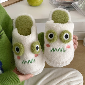 Cute Animal Slipper For Women Girls Fashion Kawaii Fluffy Winter Warm Slippers Woman Cartoon Milk Cow House Slippers Funny Shoes