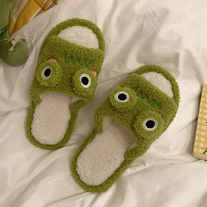 Cute Animal Slipper For Women Girls Fashion Kawaii Fluffy Winter Warm Slippers Woman Cartoon Milk Cow House Slippers Funny Shoes