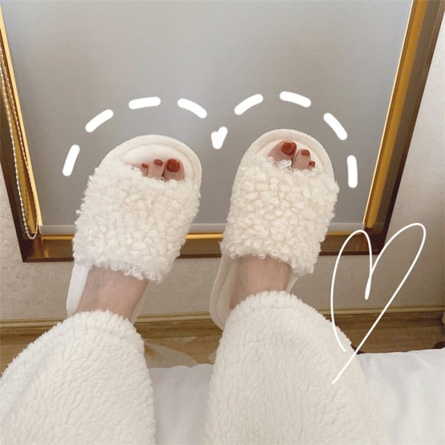 Cute Animal Slipper For Women Girls Fashion Kawaii Fluffy Winter Warm Slippers Woman Cartoon Milk Cow House Slippers Funny Shoes