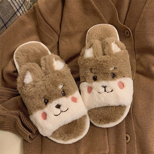 Cute Animal Slipper For Women Girls Fashion Kawaii Fluffy Winter Warm Slippers Woman Cartoon Milk Cow House Slippers Funny Shoes