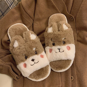 Cute Animal Slipper For Women Girls Fashion Kawaii Fluffy Winter Warm Slippers Woman Cartoon Milk Cow House Slippers Funny Shoes