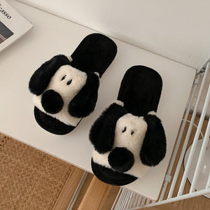 Cute Animal Slipper For Women Girls Fashion Kawaii Fluffy Winter Warm Slippers Woman Cartoon Milk Cow House Slippers Funny Shoes