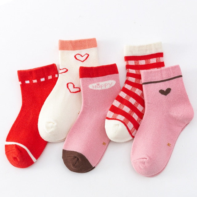 5 Pairs Cotton Kids Socks Warm Winter Socks For Baby Girls Cute Cartoon Newborn Toddler Socks Casual Sport Boys Socks 0-12 Yrs