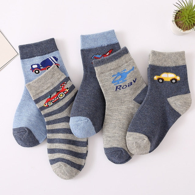 5 Pairs Cotton Kids Socks Warm Winter Socks For Baby Girls Cute Cartoon Newborn Toddler Socks Casual Sport Boys Socks 0-12 Yrs