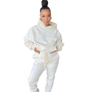 Sports Wear Hoodie Tracksuit Suit Fleece Hoodie + Jogging Pants Multi-color Warm Flexible 2 Piece Outfits For Fall Sweat Suit