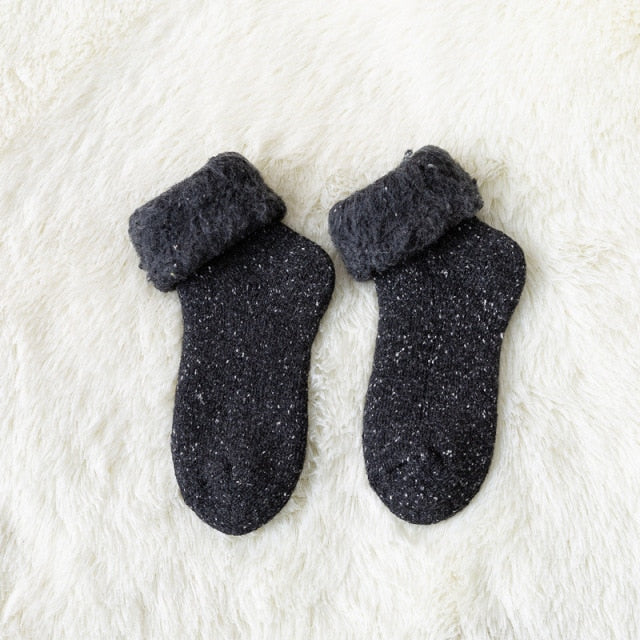 Kawaii Socks Thicker Solid Socks Merino Wool Rabbit Socks Against Cold Snow Russia Winter Warm Funny Happy Male Womens Socks