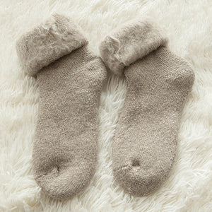 Kawaii Socks Thicker Solid Socks Merino Wool Rabbit Socks Against Cold Snow Russia Winter Warm Funny Happy Male Womens Socks