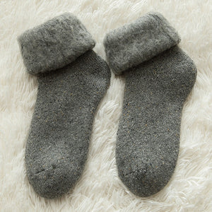 Kawaii Socks Thicker Solid Socks Merino Wool Rabbit Socks Against Cold Snow Russia Winter Warm Funny Happy Male Womens Socks