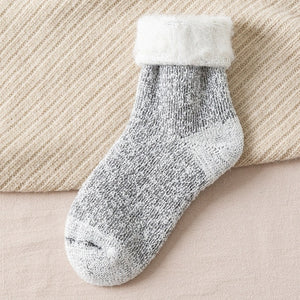 Kawaii Socks Thicker Solid Socks Merino Wool Rabbit Socks Against Cold Snow Russia Winter Warm Funny Happy Male Womens Socks