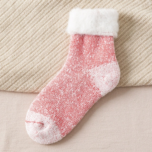 Kawaii Socks Thicker Solid Socks Merino Wool Rabbit Socks Against Cold Snow Russia Winter Warm Funny Happy Male Womens Socks