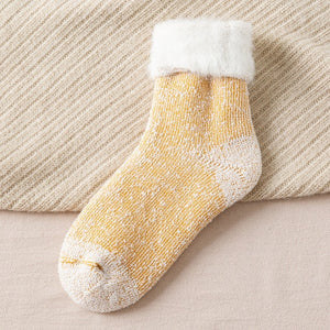 Kawaii Socks Thicker Solid Socks Merino Wool Rabbit Socks Against Cold Snow Russia Winter Warm Funny Happy Male Womens Socks