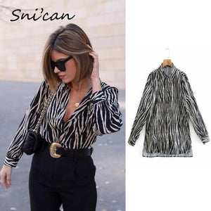 women satin blouse long sleeve zebra print shirts vintage office ladies tops femme chandails za 2020 fashion blusa de mujer ins