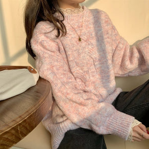 Yitimoky Winter Sweaters for Women Beige O-Neck Pullovers Plus Size Thick Knitted Long Sleeve Clothes Korean 2021 Fall Loose Top