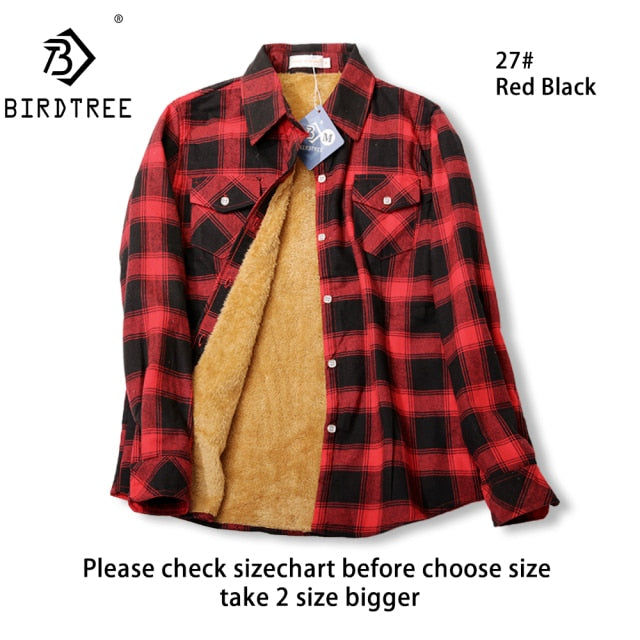 Velvet Thick Warm Women's Plaid Shirt Female Long Sleeve Tops M-5XL Winter Fleece Casual Check Blouse Autumn Clothes T77710A