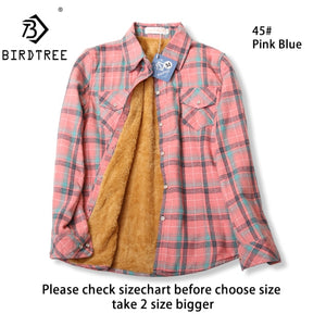 Velvet Thick Warm Women's Plaid Shirt Female Long Sleeve Tops M-5XL Winter Fleece Casual Check Blouse Autumn Clothes T77710A