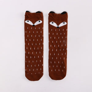 Free Shipping Baby Girls Leg Warmer Fox Cotton Cute Little Character Knee Socks Kid Clothing Unisex Toddler Boot Socks Cartoon