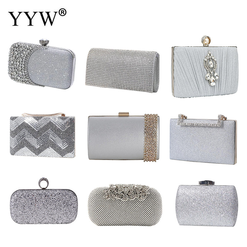 Silver Small Clutch Evening Bags Luxury for Women Wedding Party Clutch Bags Highclass Evening Crystal Clutch Purse Prom Sac