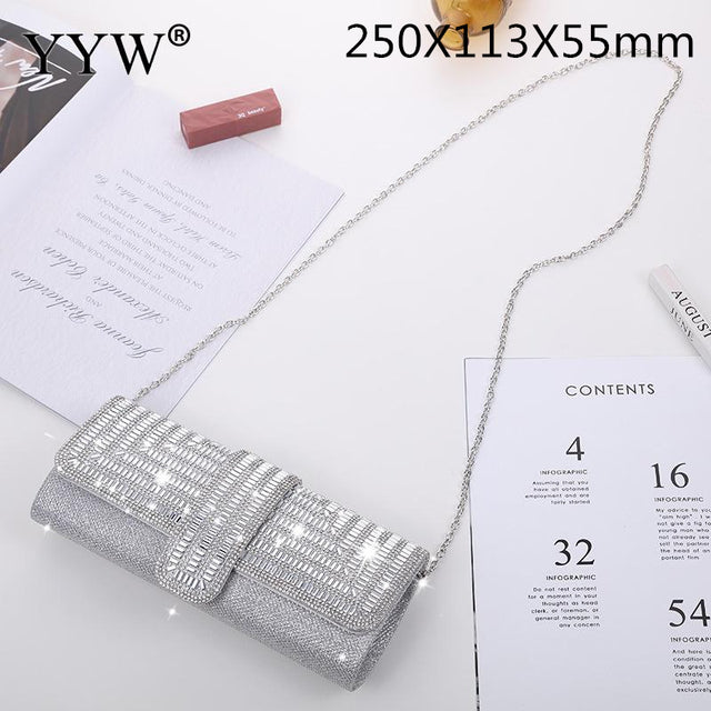 Silver Small Clutch Evening Bags Luxury for Women Wedding Party Clutch Bags Highclass Evening Crystal Clutch Purse Prom Sac